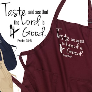 Taste and See Apron: Inspirational Religious Gift