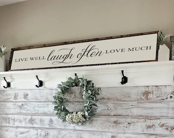 Live Well Laugh Often Love Much Vinyl Decal - Inspirational Bible Verse
