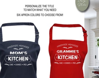 Personalized Kitchen Apron, Mom Kitchen Apron, Gift For Mom