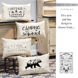 Camping Theme Outdoor Pillow, Cabin Décor Pillows, Cabin Pillow Cover, Country Pillow, Farmhouse Chic, Rustic Décor, Cover Only