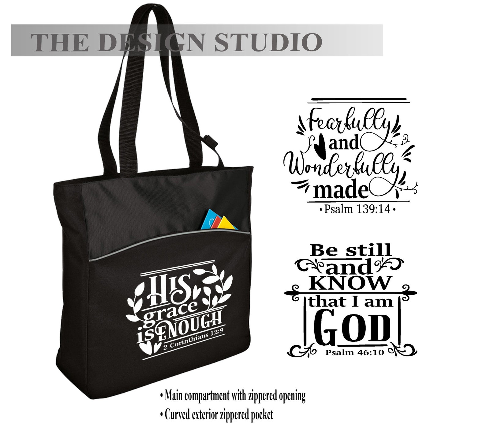 Bible Tote Bag With Scripture Custom Book Bag Bible Cover Etsy