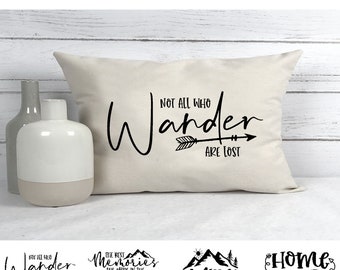 Camping Kissen: “Not All Who Wander Are Lost” Cabin Decor