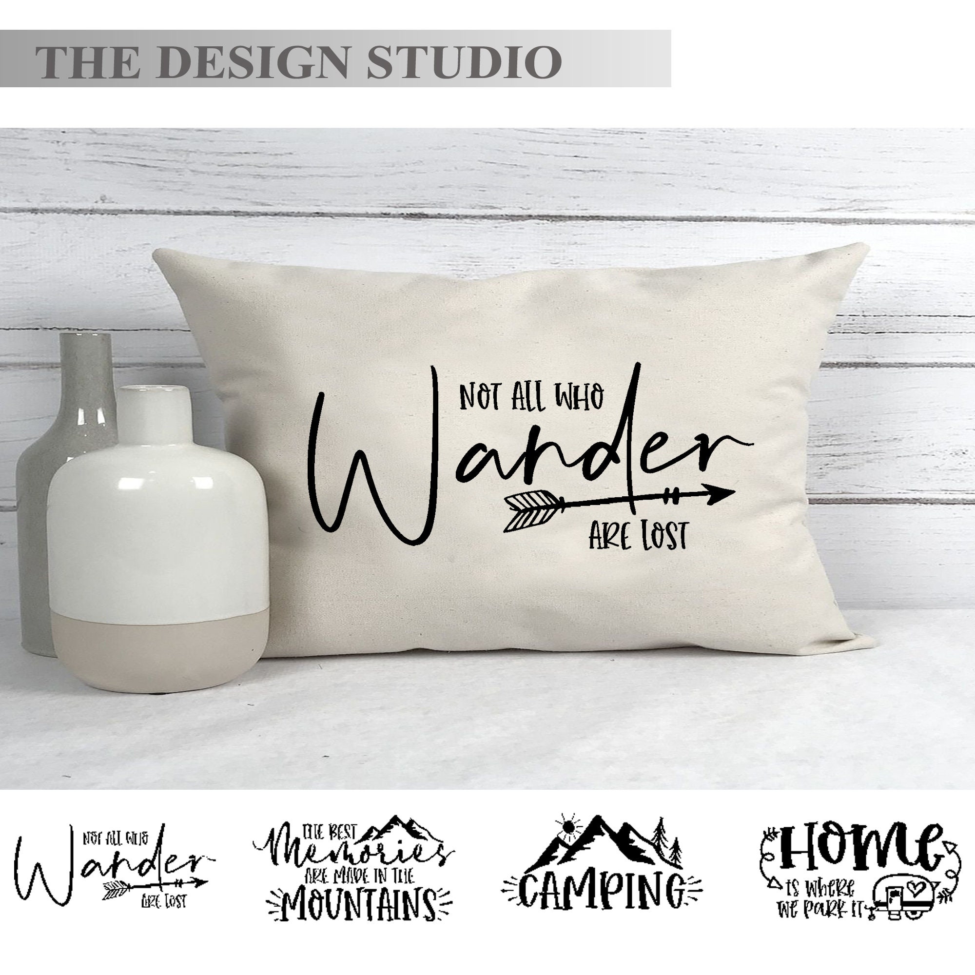 camping theme pillows