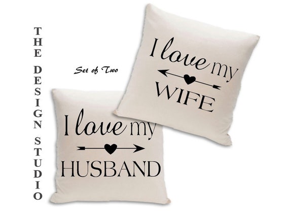 Paare Kissen Ich Liebe Meinen Mann Und Ich Liebe Meine Frau Set Von 2 Kissen Sein Und Ihr Geschenk Für Ein Hochzeitsgeschenk Oder Jahrestag