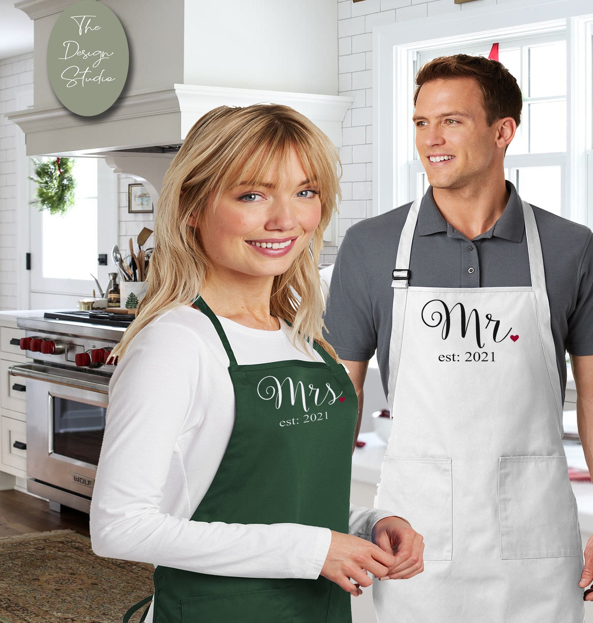 Mr. Mrs. Custom Name Apron, Personalized Couples Apron, High Quality  Cooking Apron, Customizable Kitchen Gift, Men and Women Matching Gift,  Gifts for