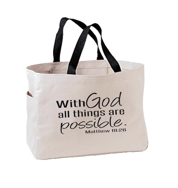 Matthew 19:26 Tote Bag Matthew 19:26 Tote Bag