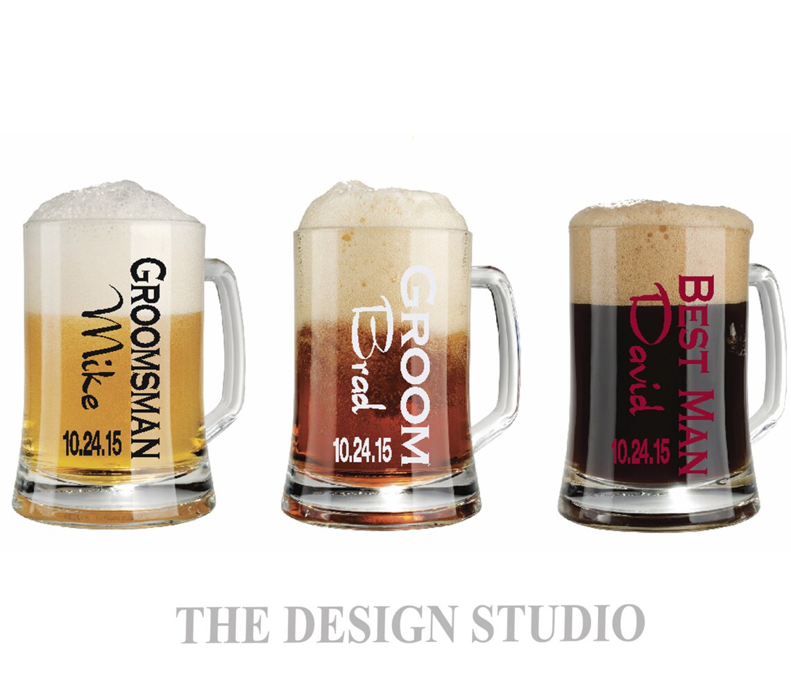 Groomsman Decal Personalized Beer Mug Decal Beer Mug Decal Etsy