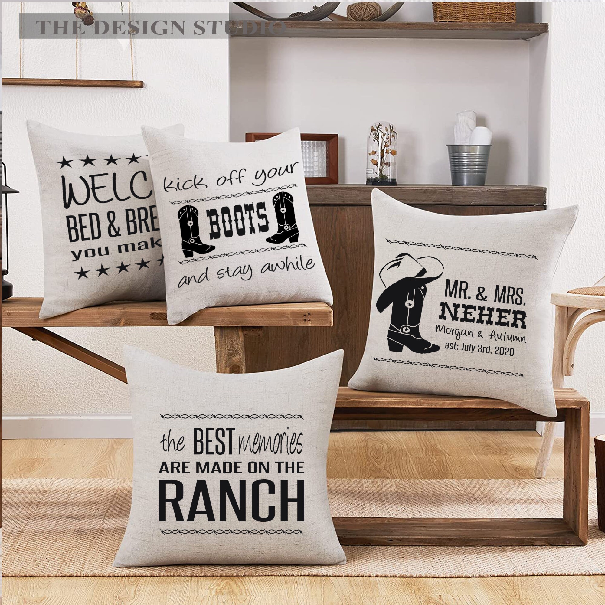 Ranch Decor Pillow the Best Memories Are Made on the Ranch Western Pillow Farmhouse Chic Pillows With Words Cover Only Etsy