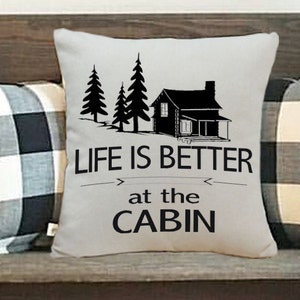 Cabin Décor Throw Pillows. Lodge Theme Country Pillow, Farmhouse Chic, Cover Only