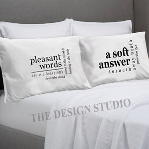 Scripture Pillowcase with Healing Words of Wisdom.