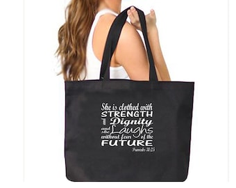 Proverbs 31 Woman Tote Bag: Inspirational Christian Book Bag