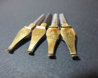 Conjunto de 4 penas de caligrafia Speedball D-2 vintage