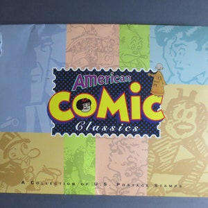 USPS American Comic Classics Postzegels en Boekenset met Envelop, 1995 100 Year Celebration Comic Strip Series, American Comic Strip Set