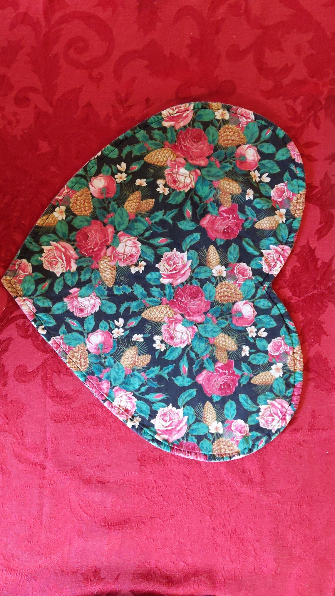 8 Vintage Heart Shaped Fabric Placemats Valentine Theme Etsy