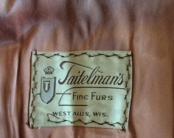 Antique Fur Jacket, Taitelman's Fine Furs, Silk Lined, Petite Size