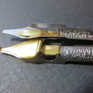 Sets of Four D-4, Broadbent, Speedball, Hunt Co Calligraphy, Lettering Arts Nibs, Dip Pens, Dip Nibs, Drawing Pen Nibs