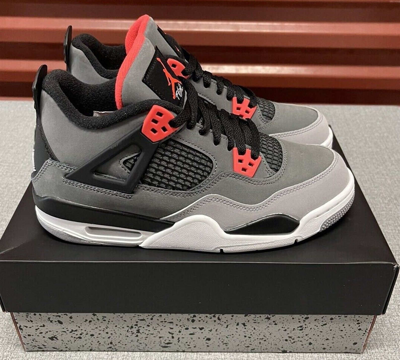 ð Nike Air Jordan Retro IV 4 GS Infrared 2022 Grey Grade School Size 7y 408452-061 70% off sale 