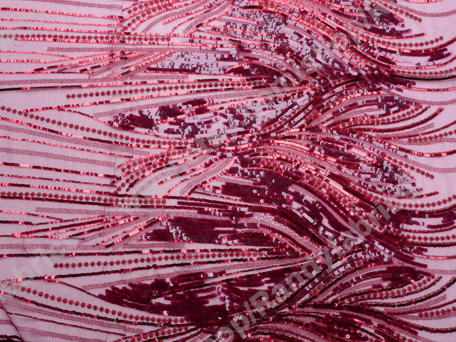 Wine Sequin Embroidery Lace Eb3029 main image 1