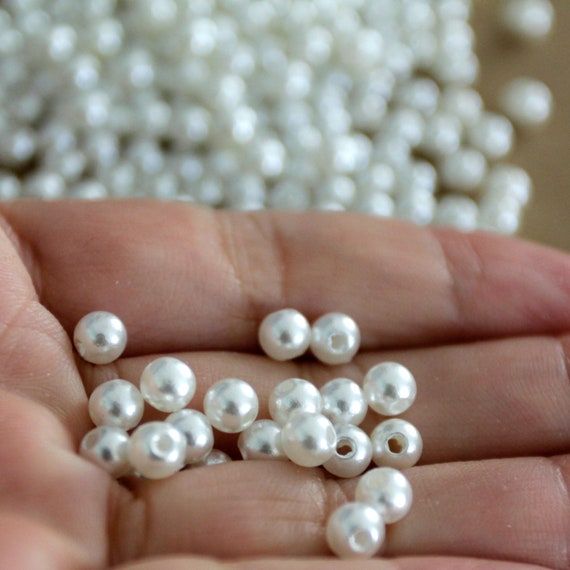La Belleza Round Pearls, Sew on Pearls,3mm-10mm Pears,white,ivory,black  Pearls 200g/lot 
