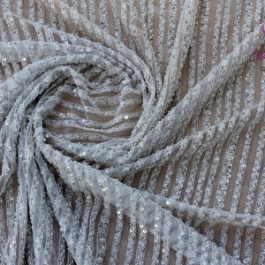 La Beeleza silver lace,simple lines lace, handmade beading lace fabric,bridal dress lace fabric,by yard