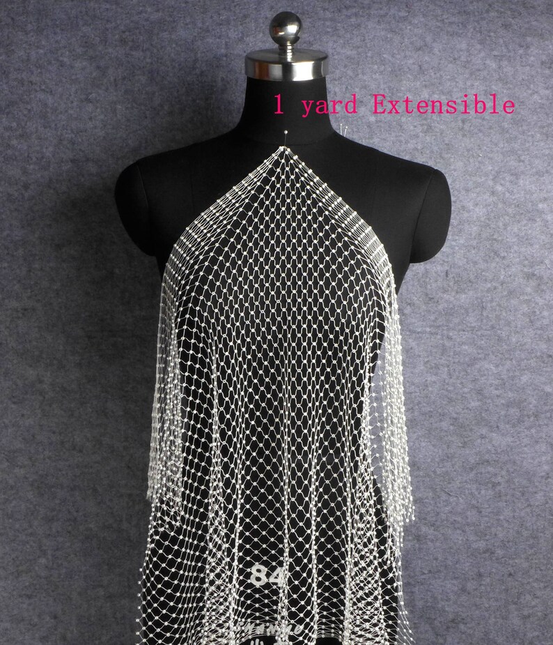 White cystal Extensible net lace triming Extensible 2 yardslot