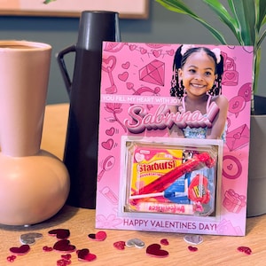 Grande carte personnalisée pour la Saint-Valentin « Vous remplissez mon coeur de joie » - Ajoutez votre propre photo - Coffret cadeau pour les enfants