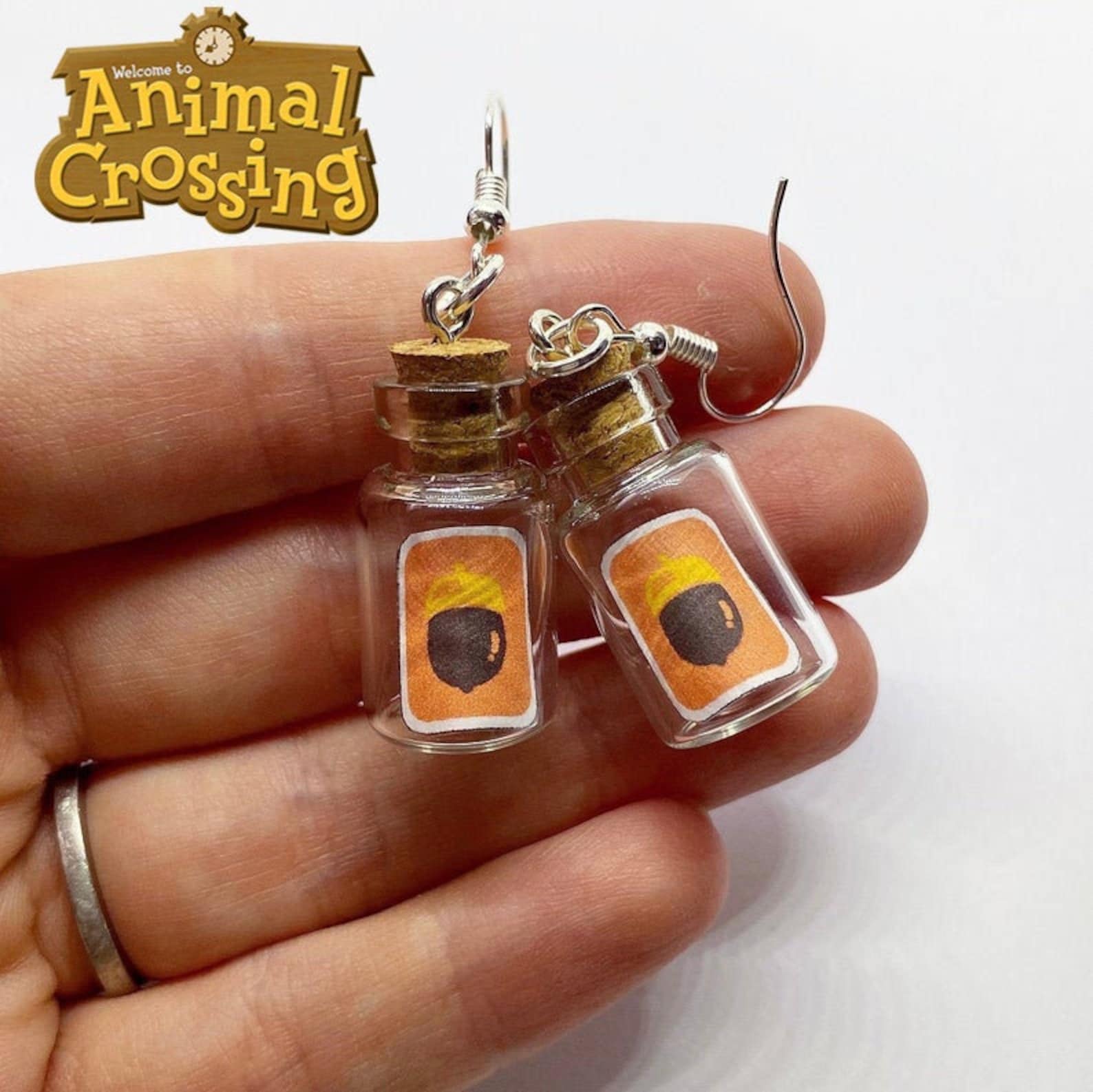 Animal Crossing DIY Recipe Glass Bottle Earrings Keychain or Etsy