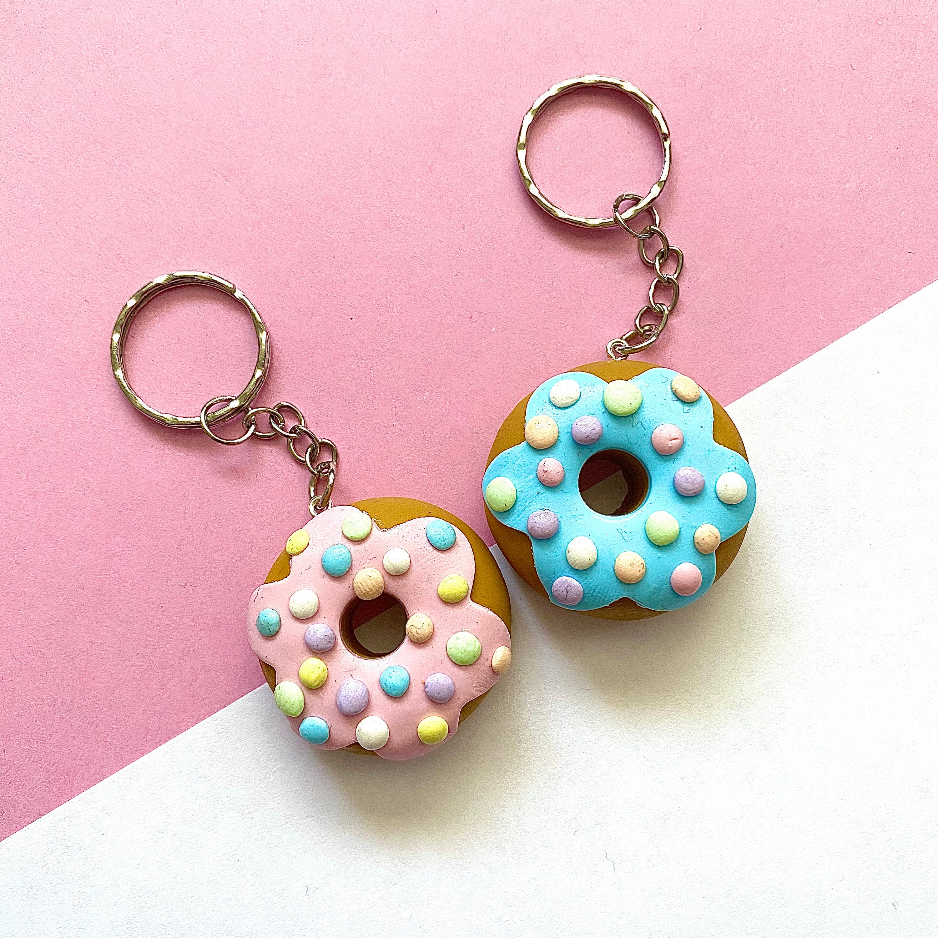 Cute Polkadot Donut Doughnut Best Friend Matching Keychains Etsy