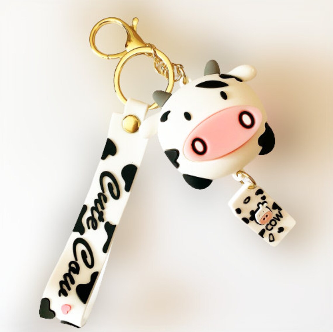 Cute Cow Character Novelty Keychain Keyring Bag Accessories Etsy