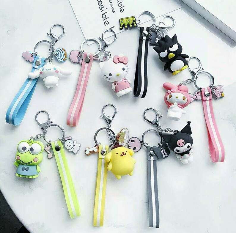 Sanrio 3D Character Keychain Bag Purse Charm Keroppi Hello Etsy