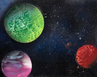 Spray Paint Galaxy Planet Art