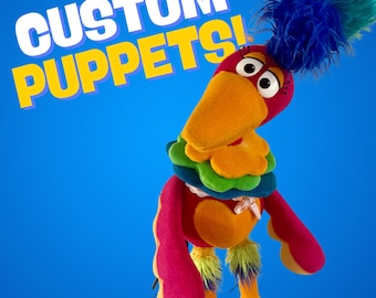 Fantoche de mão ventríloquo feito à mão profissional estilo Muppet personalizado