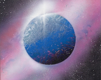 Spray Paint Galaxy Planet Art Pink Nebula