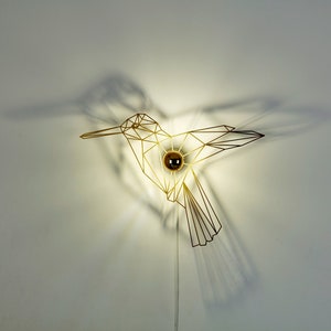 Walllamp, bird, shadow lamp, Hummingbird