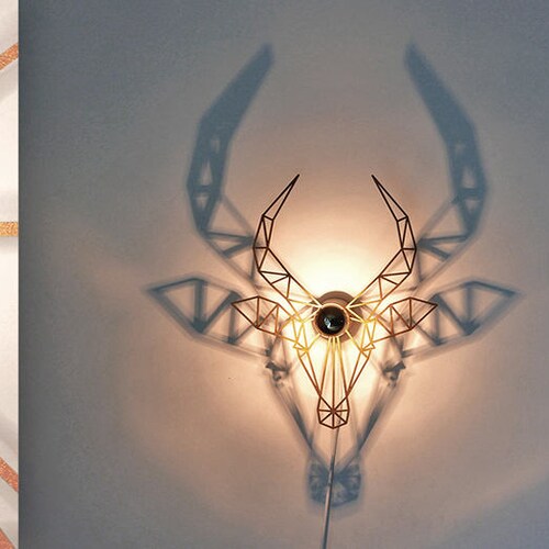 Wall Lamp Animal Gold Lamp Design Capricorn Etsy