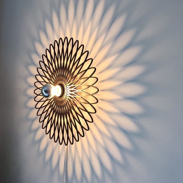 Lamp design, ornament, black, wall lamp, shadow