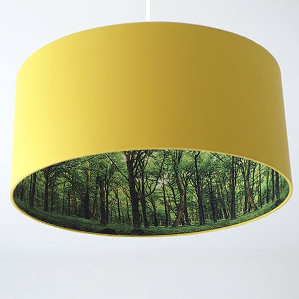 moderne Pendelleuchte, Wald, gelb