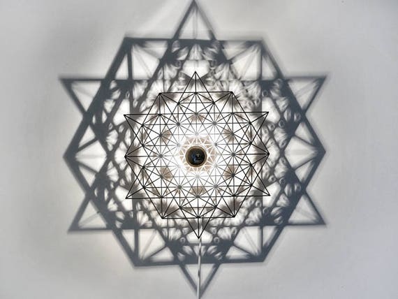 Wandleuchte Schattenbild Stern, heilige Geometrie