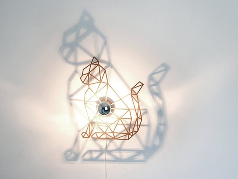 Lamp, cat, wall lamp, shadow image 1