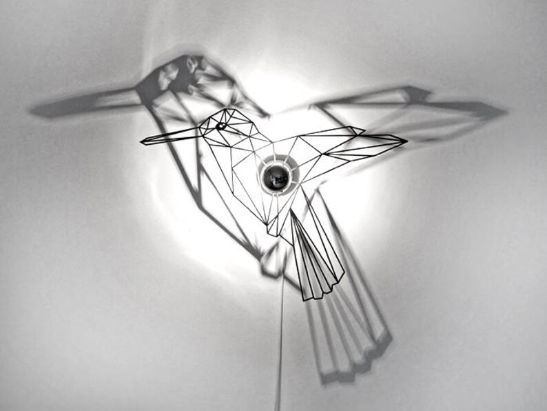 Hummingbird Shadow Walllamp, Bird, Shadow Lamp, Hummingbird - Etsy UK