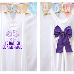 I'd rather be a mermaid Disney Princess Premium with Bow : Disney shirt , Disney tank top , Disneyland shirt , Disneyworld shirt