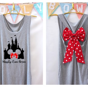 Mickey and Minnie Happy ever castle Disney Tank Premium with Bow : Disney shirt , Disney tank top , Disneyland shirt , Disneyworld shirt