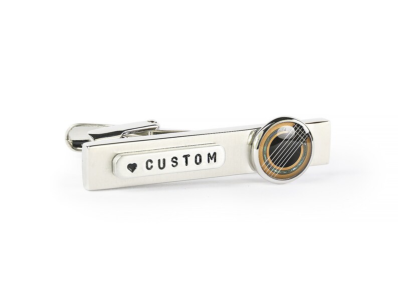 Guitar tie clip custom engraved tie bars guitar tieclip for boyfriend gift for him T0229N