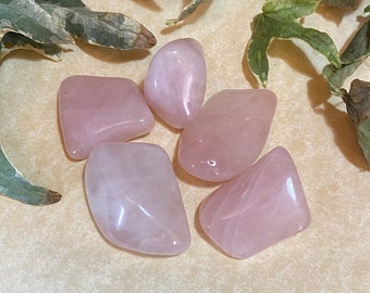 Large tumbled Rose Quartz gemstone crystal