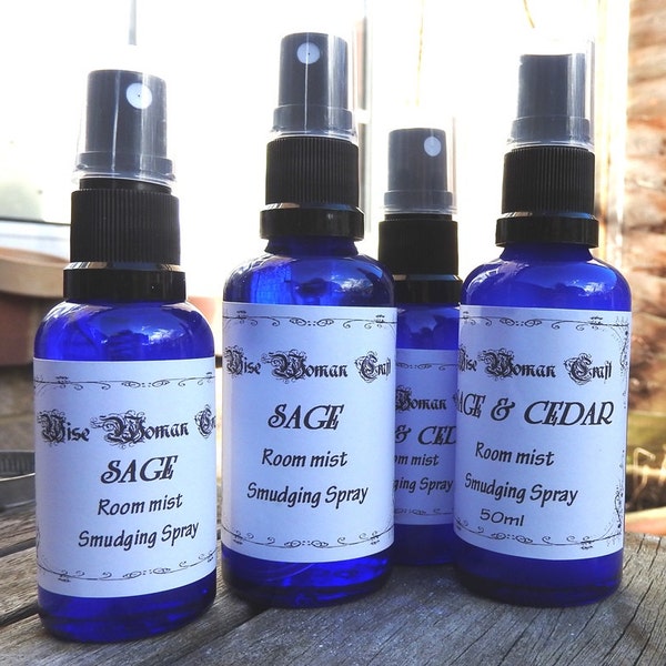 Sage and Cedar Hand blended smokeless smudge smudging spray  50ml or 30ml
