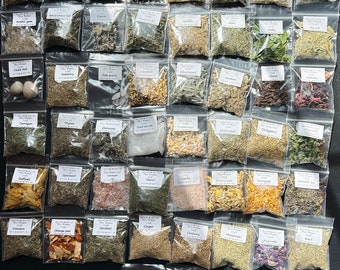50 herbs, resins and magical ingredients  Witches starter set Pagan spell kit witchcraft Wicca baby witch spellcraft