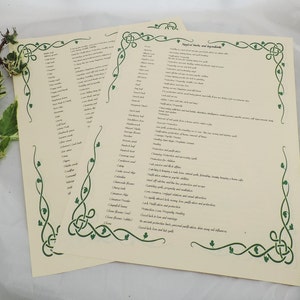 PDF Witches 250+ herbs & ingredients information sheets Pagan witchcraft spells wicca book of spells