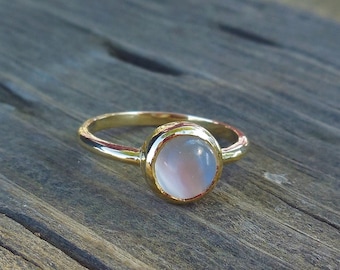 Vintage Moonstone Ring 14k Yellow Gold Blue Flash Moonstone Ring Blue Moonstone Ring Unique Engagement Ring Vintage Engagement Ring