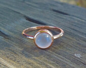Moonstone Engagement Ring 14k Rose Gold Engagement Ring Vintage Moonstone Ring