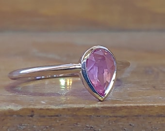 Rose Cut Peach Sapphire 14k Yellow Gold Engagement Ring Unique Engagement Ring Handmade Engagement Ring Ring OOAK